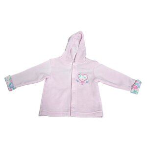 Vintage 90s First Impressions Pastel Pink Heart Hoodie 18 Months